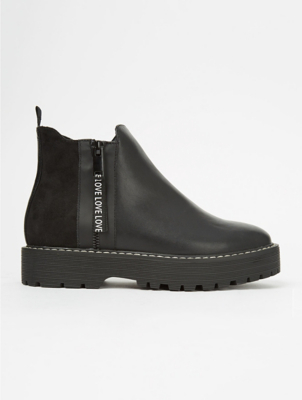 black ankle boots asda