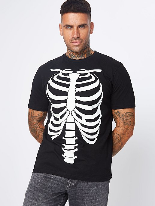 Spis aftensmad sværd opføre sig Halloween Skeleton Print T-Shirt | Men | George at ASDA