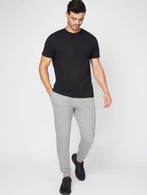 grey joggers black top