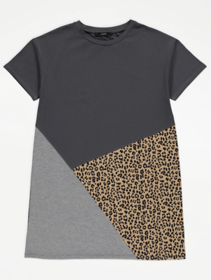 leopard t shirt dress