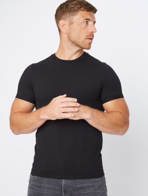black muscle fit t shirt