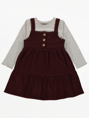 asda burgundy pinafore