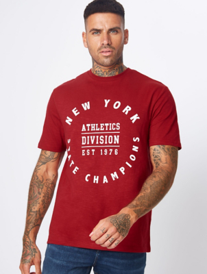 dark red champion shirt