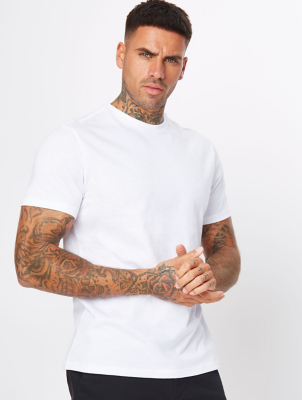 slim fit white t shirt mens