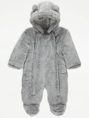grey baby snowsuit