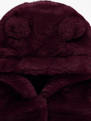 burgundy faux fur coat asda