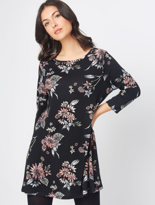 black floral tunic top