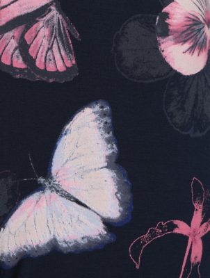 Navy Butterfly Print Collared Long Sleeve Pyjamas Women George At Asda