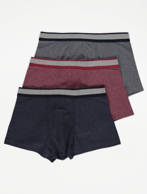 Contrast Trim Hipster Trunks 3 Pack