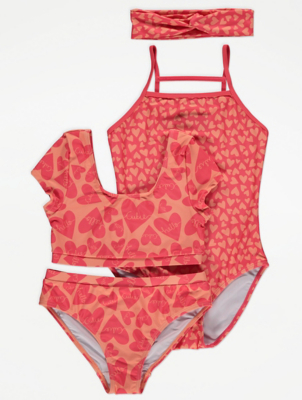 pink heart swimsuit