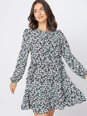 asda black and white dress