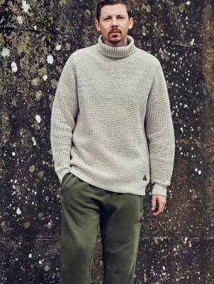 chunky knit polo neck jumper