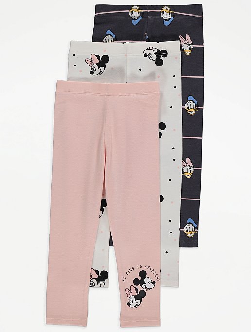 Disney Mickey and Minnie Mouse Leggings 3 Pack | Kids | George at ASDA