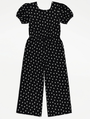 Black Polka Dot Jumpsuit Kids George At Asda