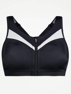 hanes zip front sports bra