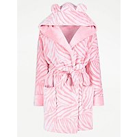 Pink Zebra Print Fleece Dressing Gown | Women | George at ASDA