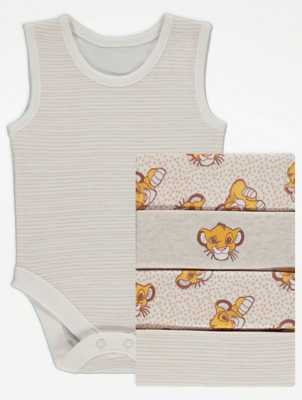 Disney The Lion King Grey Sleeveless Bodysuits 5 Pack