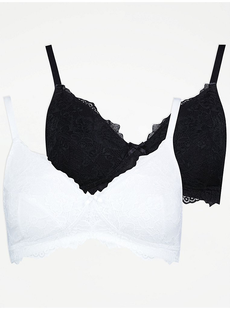 Post Surgery Non Padded Lace Bras 2 Pack - George at ASDA