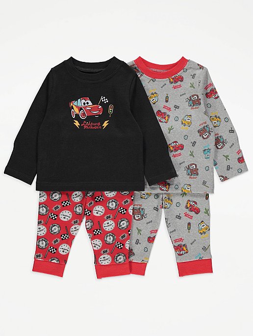 Disney Cars Lightning McQueen Character Pyjamas 2 Pack | Baby | George at  ASDA