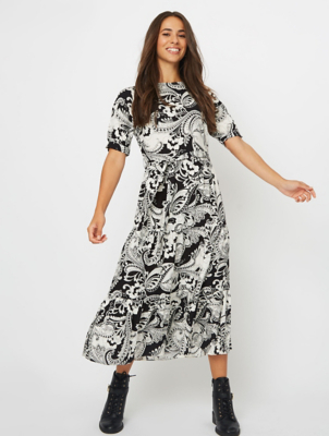 long sleeve ditsy floral dress