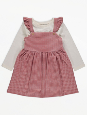 pink checked pinafore