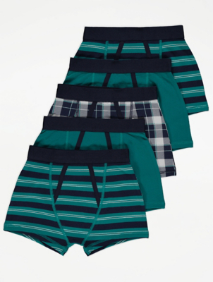 Teal Striped Trunks 5 Pack