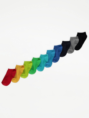 Colourful Trainer Liner Socks 10 Pack