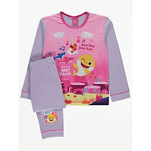 Kids Girls Official Pinkfong Baby Shark Pyjamas Character