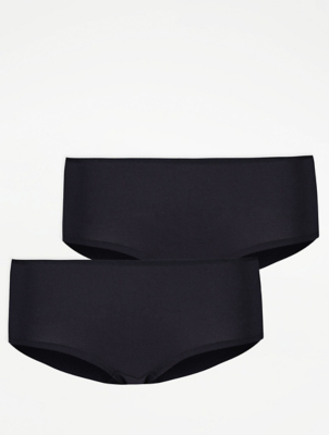 Black Side Opening Easy On Short Knickers 2 Pack Women at ASDA