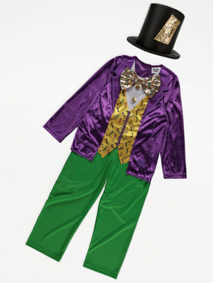 Roald Dahl Willy Wonka Fancy Dress Costume Kids at ASDA