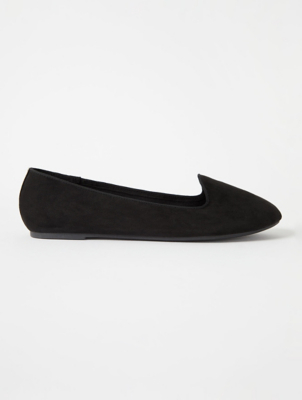 asda black flat shoes