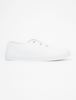 white slip on pumps