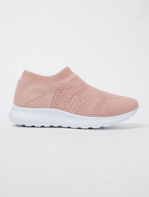 Pink Knitted Slip On Trainers | Women 