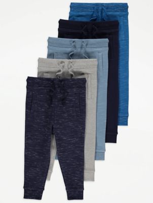 Navy Marl Joggers 5 Pack