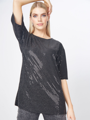 black top with sparkle