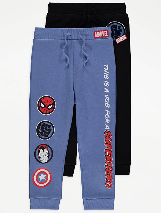 Marvel Avengers Baby Boys 2 Pack Jogger Pants with Drawstring