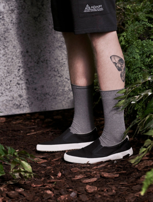 ADAPT Black Canvas Slip On Pumps | Men 