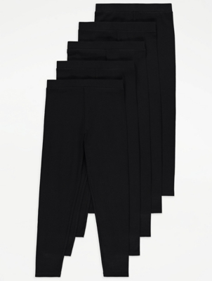 Black Jersey Leggings 5 Pack