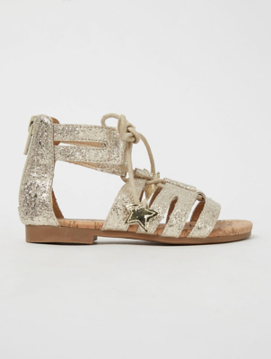 gold sandals asda