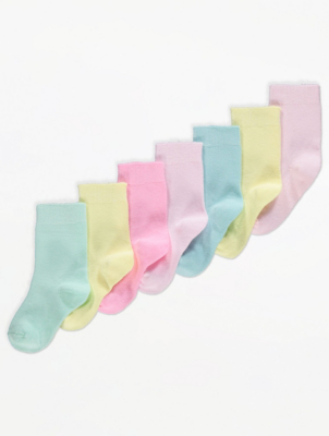 Pink Pastel Ankle Socks 7 Pack