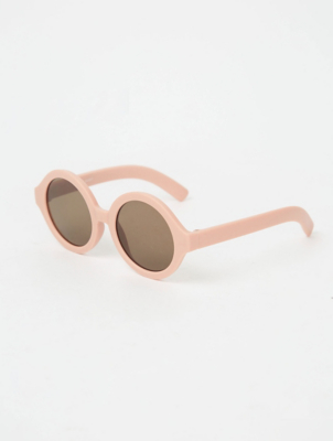 Light Pink Matte Round Sunglasses