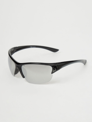 Black Sporty Wrap Sunglasses Men at ASDA
