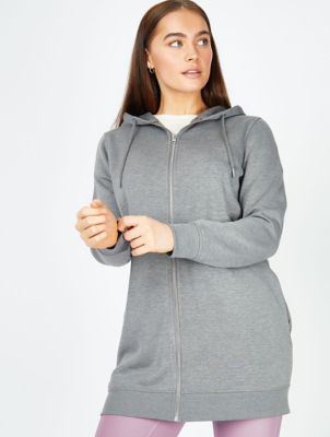 longline zip hoodie womens