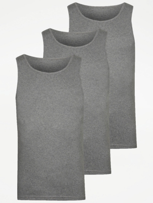 Grey Marl Vest Tops 3 Pack