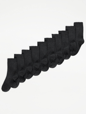 Dark Grey Ankle Socks 10 Pack