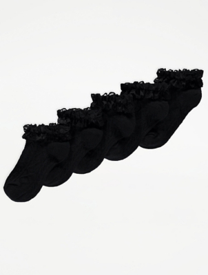 black frilly trainer socks