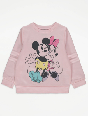 Disney Mickey and Minnie Mouse Pink Sweatshirt Kids at ASDA