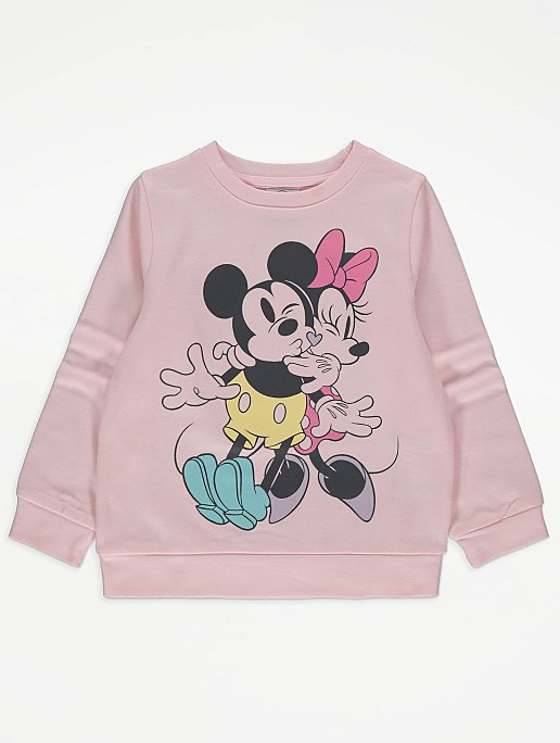 Disney Mickey and Minnie Mouse Pink Sweatshirt | Kids | George at ASDA
