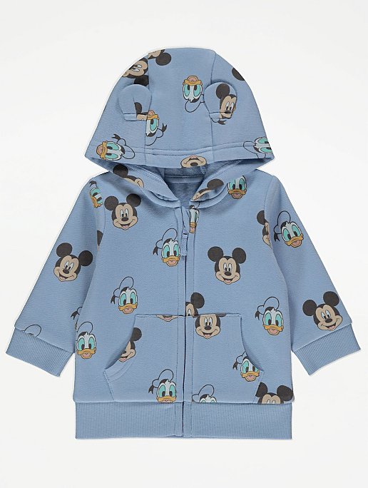 Disney Mickey Mouse Blue Zip Up Hoodie | Baby | George at ASDA
