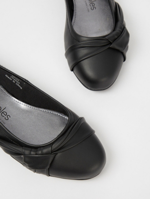 asda black flat shoes